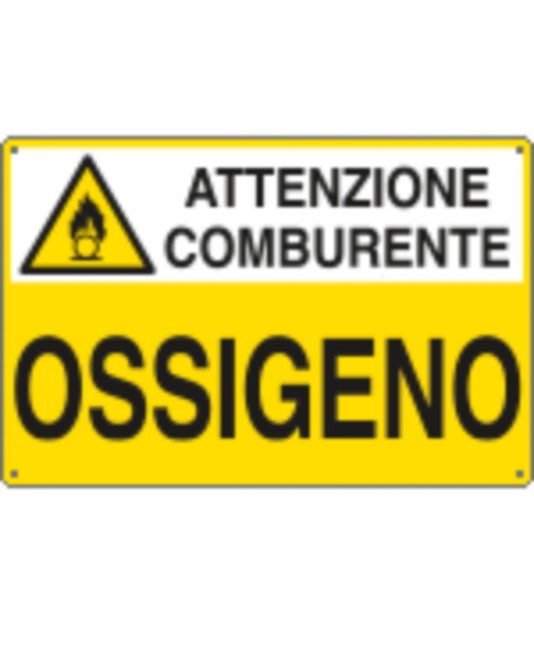Cartello 'ossigeno attenzione comburente' Cartello 'ossigeno attenzione comburente'