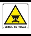 Cartello di pericolo 'veicoli su rotaia'