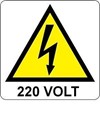 Cartello di pericolo '220 volt'