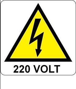 Cartello di pericolo '220 volt'