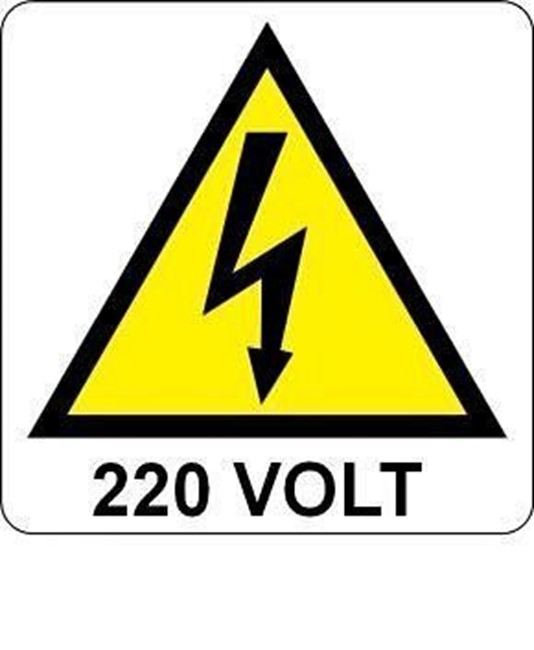 Cartello di pericolo '220 volt'