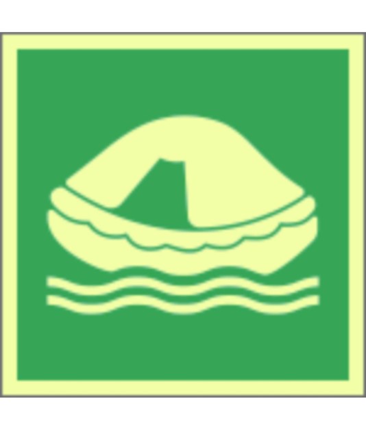 cartelli di sicurezza marittimo fotoluminescente con simbolo zattera di salvataggio cartelli di sicurezza marittimo fotoluminescente con simbolo zattera di salvataggio