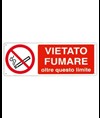 Cartello divieto di fumo oltre questo limite