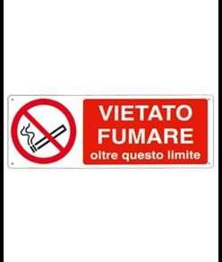 Cartello divieto di fumo oltre questo limite