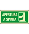 Cartello fotoluminescente con simbolo 'apertura a spinta'