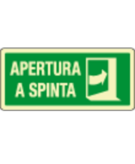 Cartello fotoluminescente con simbolo 'apertura a spinta' Cartello fotoluminescente con simbolo 'apertura a spinta'