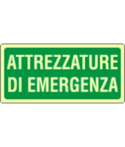 Cartello fotoluminescente 'attrezzature di emergenza'