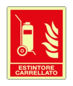 Cartello fotoluminescente 'Estintore carrellato'