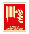 Cartello fotoluminescente 'Lancia antincendio'