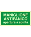 Cartello fotoluminescente 'maniglione antipanico apertura a spinta'