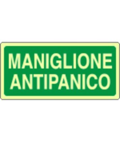 Cartello fotoluminescente 'maniglione antipanico'