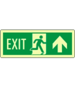 Cartello fotoluminescente 'uscita di emergenza avanti EXIT'