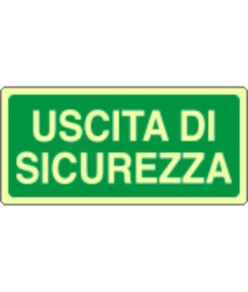 Cartello fotoluminescente 'uscita di sicurezza'