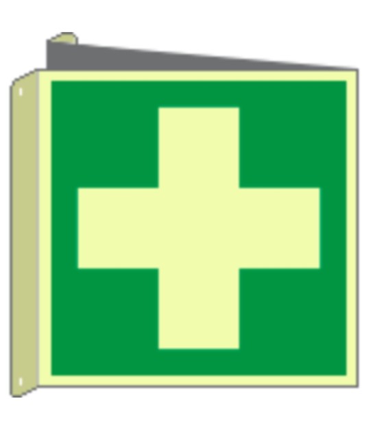 Cartello bifacciale fotoluminescente 'pronto soccorso'  Din Plus Cartello bifacciale fotoluminescente 'pronto soccorso'  Din Plus