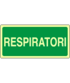 Cartello fotoluminescente 'respiratori'
