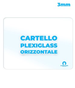 Cartello personalizzato in plexiglass da 3mm formato orizzontale