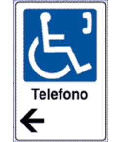 Cartello indicazione 'informazione Telefono disabili'