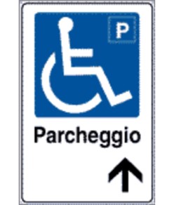 Cartello indicazione 'Parcheggio disabili'