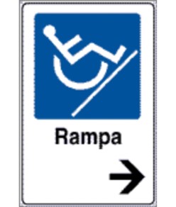 Cartello indicazione 'Rampa disabili'