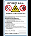 Cartello multisimbolo per depositi GPL 'impianto GPL'