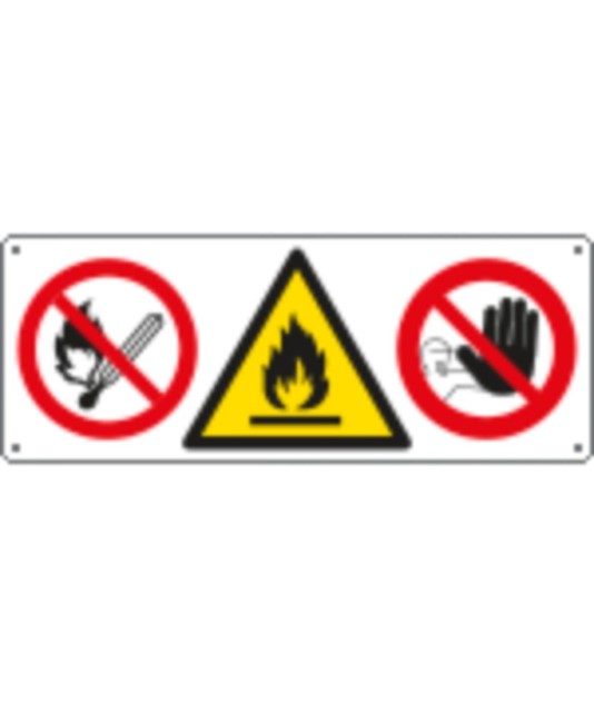 Cartello multisimbolo per deposito G.P.L con 3 simboli Cartello multisimbolo per deposito G.P.L con 3 simboli