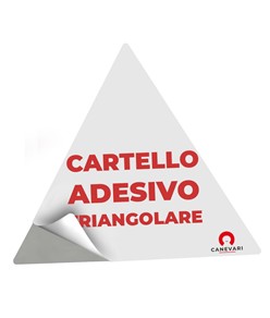 Cartello adesivo formato triangolare personalizzato  su richiesta del cliente