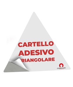 Cartello personalizzato adesivo formato triangolare