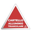 Cartello personalizzato in alluminio rinforzato formato triangolare