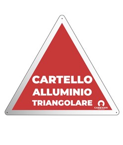 Cartello personalizzato in alluminio rinforzato formato triangolare