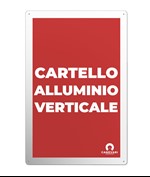 Cartello personalizzato in alluminio rinforzato formato verticale