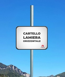 Cartello personalizzato in lamiera scatolata formato orizzontale