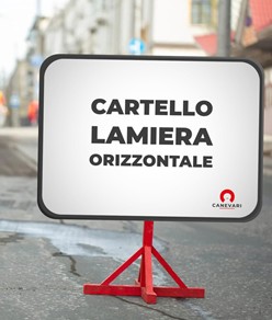 Cartello personalizzato in lamiera scatolata formato orizzontale