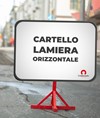 Cartello formato orizzontale in lamiera scatolata personalizzato  su richiesta del cliente