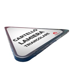 Cartello personalizzato in lamiera scatolata formato triangolare