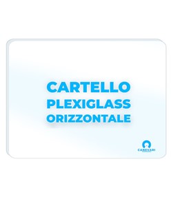 Cartello in plexiglass personalizzato da 3mm su richiesta del cliente  in formato orizzontale