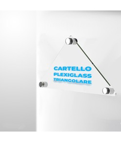 Cartello personalizzato in plexiglass da 5mm formato triangolare