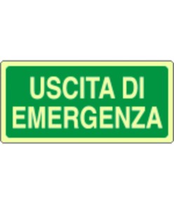 Cartello fotoluminescente 'uscita di emergenza'