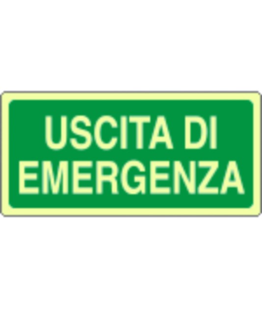 Cartello fotoluminescente 'uscita di emergenza' Cartello fotoluminescente 'uscita di emergenza'