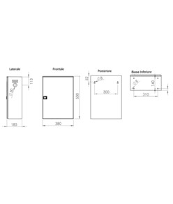 Cassetta per parete vuota cieca INOX UNI 45  Utah