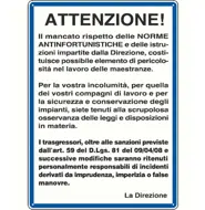 Cartelli con norme e istruzioni