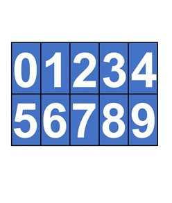 Fogli adesivi da 10 etichette 56x99mm  con numeri e lettere