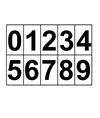 Fogli adesivi da 10 etichette 56x99mm  con numeri e lettere Fogli adesivi da 10 etichette 56x99mm  con numeri e lettere
