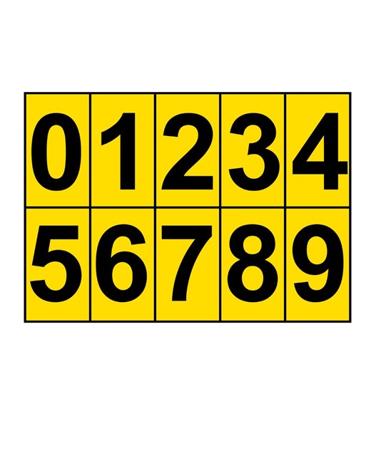Fogli adesivi da 10 etichette 56x99mm  con numeri e lettere Fogli adesivi da 10 etichette 56x99mm  con numeri e lettere