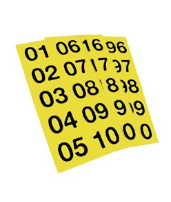 fogli di adesivi con numeri consecutivi da 01 a 99