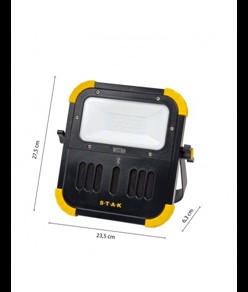 Faretto led 30W ricaricabile con altoparlanti bluetooth