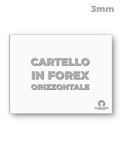 Cartello personalizzato in forex da 3mm formato orizzontale