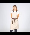 Grembiule con pettorina in beige con cinturino in pelle Garys