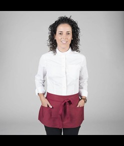 Grembiule s/pettorina corto c/tasche bretelle cotone bianco Garys