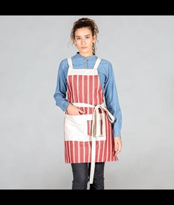 Grembiule con pettorina tela righe Garys