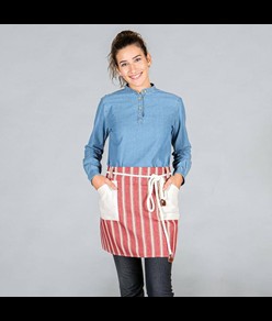 Grembiule senza pettorina tela righe Garys